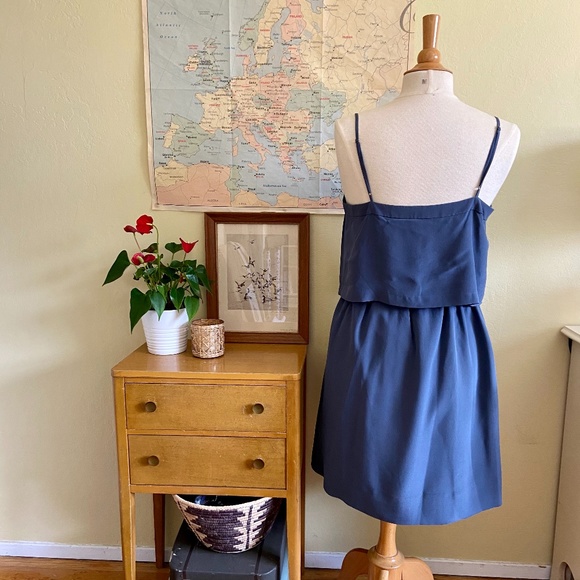 Madewell Slate Blue Silk Overlay Cami Mini - Picture 4 of 5